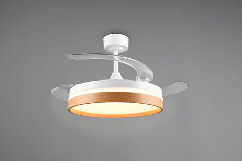 Plafoniera cu ventilator Volda, RL, 38x30.5 cm, 30W, 1x SMD, plastic/metal, alb/natur