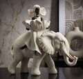 Statueta / figurina decorativa, Mauro Ferretti, African Woman on Elephant, 29x13x29 cm, polirasina, nisip