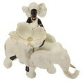 Statueta / figurina decorativa, Mauro Ferretti, African Woman on Elephant, 29x13x29 cm, polirasina, nisip
