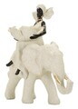 Statueta / figurina decorativa, Mauro Ferretti, African Woman on Elephant, 29x13x29 cm, polirasina, nisip