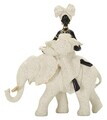 Statueta / figurina decorativa, Mauro Ferretti, African Woman on Elephant, 19.5x8x12 cm, polirasina, nisip