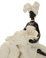 Statueta / figurina decorativa, Mauro Ferretti, African Woman on Elephant, 19.5x8x12 cm, polirasina, nisip