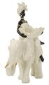 Statueta / figurina decorativa, Mauro Ferretti, African Woman on Elephant, 19.5x8x12 cm, polirasina, nisip