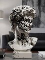 Statueta / figurina decorativa, Mauro Ferretti, Head-Shaped, 18x16x30 cm, polirasina, alb/negru
