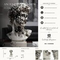 Statueta / figurina decorativa, Mauro Ferretti, Head-Shaped, 18x16x30 cm, polirasina, alb/negru