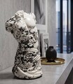 Statueta / figurina decorativa, Mauro Ferretti, Bust, 17x14x28 cm, polirasina, alb/negru