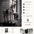 Statueta / figurina decorativa, Mauro Ferretti, Horse-Shaped, 31x10.5x34 cm, polirasina, alb/negru