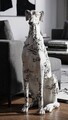 Statueta / figurina decorativa, Mauro Ferretti, Dog Shaped, 42.5x25.5x78 cm, polirasina, alb/negru