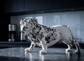 Statueta / figurina decorativa, Mauro Ferretti, Bulldog Dog, 38x18.5x21 cm, polirasina, alb/negru