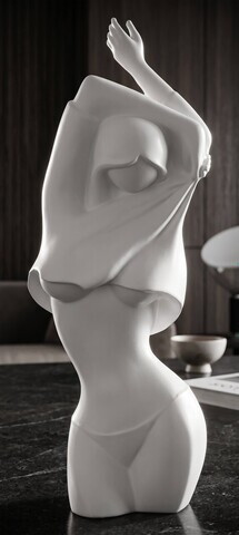 Statueta / figurina decorativa, Mauro Ferretti, Female Figure, 11x8x29.5 cm, polirasina, alb