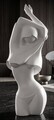 Statueta / figurina decorativa, Mauro Ferretti, Female Figure, 11x8x29.5 cm, polirasina, alb