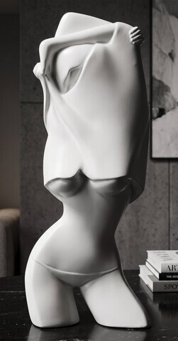 Statueta / figurina decorativa, Mauro Ferretti, Female Figure, 12.5x7.7x29 cm, polirasina, alb