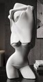 Statueta / figurina decorativa, Mauro Ferretti, Female Figure, 12.5x7.7x29 cm, polirasina, alb