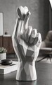 Statueta / figurina decorativa, Mauro Ferretti, Hand With Crossed Fingers, 9x5.8x22.1 cm, polirasina, alb