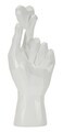 Statueta / figurina decorativa, Mauro Ferretti, Hand With Crossed Fingers, 9x5.8x22.1 cm, polirasina, alb