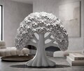 Statueta / figurina decorativa, Mauro Ferretti, Minimal Tree, 26x9x25 cm, polirasina, alb