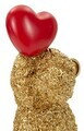 Statueta / figurina decorativa, Mauro Ferretti, Teddy Bear With Heart, 9x6.5x18.8 cm, polirasina, auriu/rosu