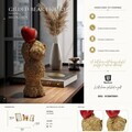 Statueta / figurina decorativa, Mauro Ferretti, Teddy Bear With Heart, 9x6.5x18.8 cm, polirasina, auriu/rosu