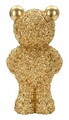 Statueta / figurina decorativa, Mauro Ferretti, Teddy Bear With Heart, 8.5x7x16 cm, polirasina, auriu/rosu