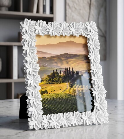 Rama foto, Mauro Ferretti, Romantic Floral, 10x15 cm, polirasina, alb