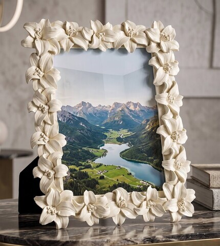 Rama foto, Mauro Ferretti, Romantic Floral, 15x20 cm, polirasina, crem