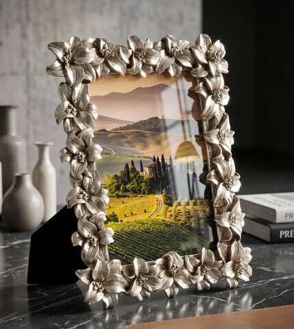 Rama foto, Mauro Ferretti, Glamour Flowers, 15x20 cm, polirasina, argintiu