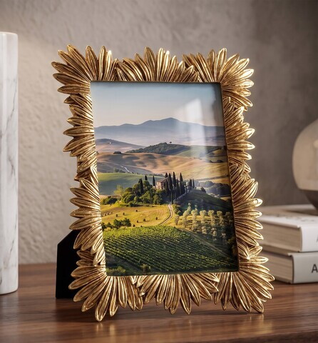 Rama foto, Mauro Ferretti, Elegant Leaves, 15x20 cm, polirasina, auriu