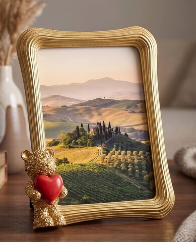 Rama foto, Mauro Ferretti, Teddy Bear, 15x20 cm, polirasina, auriu
