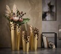Set 3 vaze decorative, Mauro Ferretti, Glam Perforated Edge, 33x32.4x75.6 cm, fier, auriu
