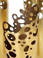 Set 3 vaze decorative, Mauro Ferretti, Glam Perforated Edge, 33x32.4x75.6 cm, fier, auriu