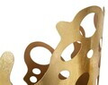 Set 3 vaze decorative, Mauro Ferretti, Glam Perforated Edge, 33x32.4x75.6 cm, fier, auriu