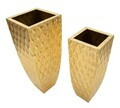 Set 2 vaze decorative, Mauro Ferretti, Petals, 40x40x100 cm, fier, auriu