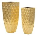 Set 2 vaze decorative, Mauro Ferretti, Petals, 40x40x100 cm, fier, auriu