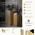 Set 2 vaze decorative, Mauro Ferretti, Petals, 40x40x100 cm, fier, auriu