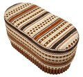 Bancheta, Mauro Ferretti, Ethnic, 82x40x40 cm, poliester/lemn masiv, multicolor