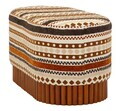 Bancheta, Mauro Ferretti, Ethnic, 82x40x40 cm, poliester/lemn masiv, multicolor