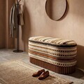 Bancheta, Mauro Ferretti, Ethnic, 82x40x40 cm, poliester/lemn masiv, multicolor