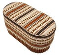 Bancheta, Mauro Ferretti, Ethnic, 82x40x40 cm, poliester/lemn masiv, multicolor