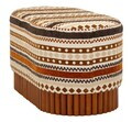 Bancheta, Mauro Ferretti, Ethnic, 82x40x40 cm, poliester/lemn masiv, multicolor