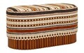 Bancheta, Mauro Ferretti, Ethnic, 82x40x40 cm, poliester/lemn masiv, multicolor