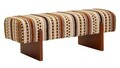 Bancheta, Mauro Ferretti, Ethnic, 120x45x43 cm, poliester/lemn masiv, multicolor