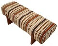 Bancheta, Mauro Ferretti, Ethnic, 120x45x43 cm, poliester/lemn masiv, multicolor
