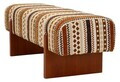 Bancheta, Mauro Ferretti, Ethnic, 120x45x43 cm, poliester/lemn masiv, multicolor