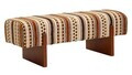 Bancheta, Mauro Ferretti, Ethnic, 120x45x43 cm, poliester/lemn masiv, multicolor
