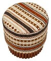 Taburet, Mauro Ferretti, Ethnic, 40x40 cm, poliester/lemn masiv, multicolor