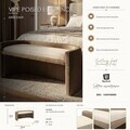Bancheta, Mauro Ferretti, Nordic Style, 124x51x53 cm, poliester/MDF, maro