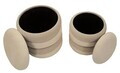 Set 2 taburete cu spatiu de depozitare, Mauro Ferretti, Nordic Style, 44x47 cm, poliester/MDF, bej/crem