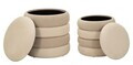 Set 2 taburete cu spatiu de depozitare, Mauro Ferretti, Nordic Style, 44x47 cm, poliester/MDF, bej/crem