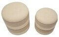 Set 2 taburete cu spatiu de depozitare, Mauro Ferretti, Nordic Style, 44x47 cm, poliester/MDF, bej/crem