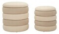 Set 2 taburete cu spatiu de depozitare, Mauro Ferretti, Nordic Style, 44x47 cm, poliester/MDF, bej/crem